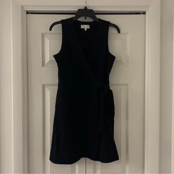 MADEWELL Crosshatch Side-Tie Dress in Deep Indigo - Picture 2 of 13